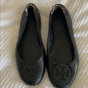 Tory Burch Black Minnie Travel Ballet Flats